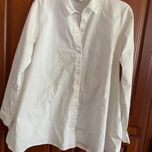 Cotton White dress shirt wide at bottom for tying